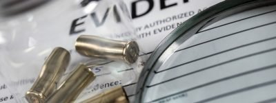Criminalistic Laboratory, Bullet shell analysis, conceptual image